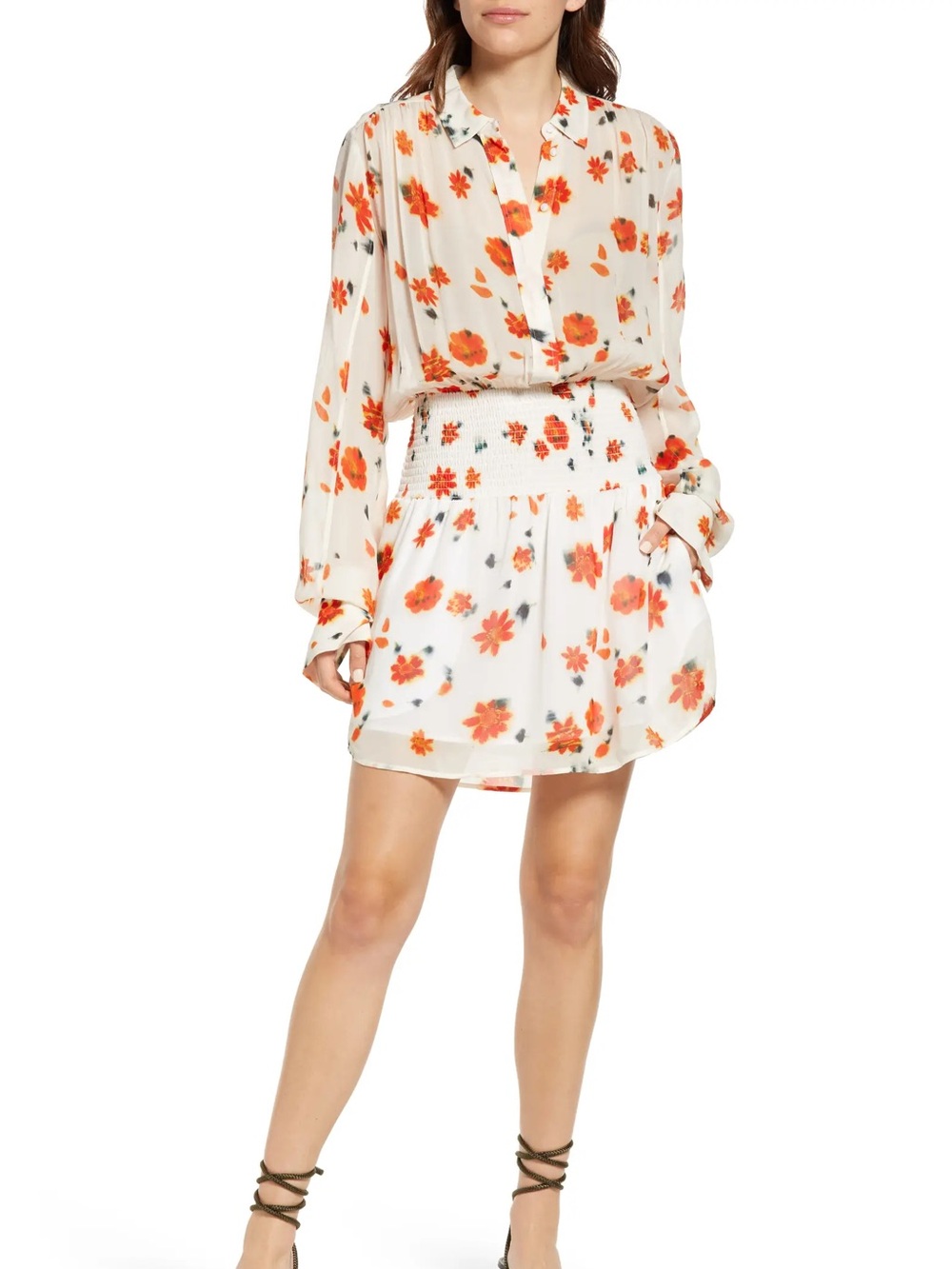 rag & bone Bailey Smocked Floral Dress
